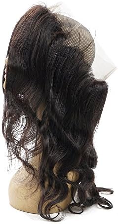 Brazilian Straight Hair 360 Lace Frontal Closure Pre Plucked Natural Color 12"-20" Human Hair (20")