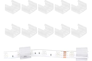 ‎AZURERAY AzureRay Befestigungsklemmen für LED Streifen, 50er Set LED Neon Montageclips, Halter für 8-10mm Streifen, Silikon Clips für Neon Flexbeleuchtung, Stabil & Wiederverwendbar
