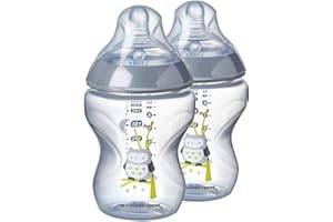 MAYBORN GROUP 2 x Tommee Tippee 260ml Closer to Nature, BPA-Free, Anti-Colic Baby Bottle with Breast Like Silicone Teat for Baby, Child, Newborn & Toddler for Drinking Juice, Milk & Water - 0+ Months