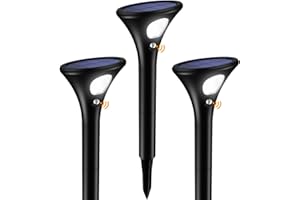 Ainostone Lampe Solaire Exterieur Detecteur de Mouvement Lot de 3 LED Spot Solaire Exterieur Blanc Froid Eclairage Solaire avec Etanche IP65 Lumiere Solaire Exterieur pour Jardin Allée Chemin Terrasse