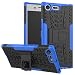 Produktbild Sony Xperia XZ Premium TPU/ Silikon + PC Handyhülle FugouSell 2 in 1 Hybrid Combo Heavy Duty Dual Layer Stoßfest Shockproof Case Cover Protector Tasche mit Kickstand Schutzhülle für Sony Xperia XZ Premium (Blau)
