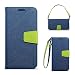 Produktbild JiuRui Zubehör iPhone 6 / iPhone 6s, Stitching Color Canvas Dual Magnetic Flip Clutch Wallet Case mit Kartensteckplätzen/Lanyard/Stand (Color : Blue)