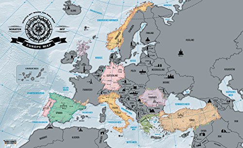 Europakarte zum Rubbeln – Scrape Off Europe Map – Landkarte Deluxe Europa-Welt-Karte Poster XXL - 3