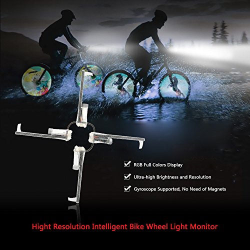 Lixada Fahrrad Smart Speiche Rad Licht/Fahrrad Rad Hub LEDs Licht, Voll Farbige/Wasserdicht/Unterstützung DIY Ihren Eigenen Text - 3