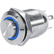 Pulsante Per Elettronica Pulsante Interruttore Momentaneo 12 Mm Metallo Con LED - Impermeabile, Per AC/DC, Usi Vari (auto, Elettronica) Cuphead Switch - Foto 5