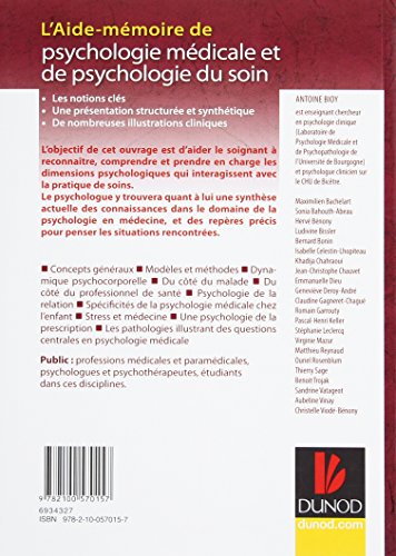 L'Aide-mémoire de psychologie médicale et psychologie du soin - en 58 notions