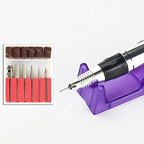 PROFI Fußpflegegerät Nagelfräser Maniküre Pediküre Nagelschleifer Hornhautentferner Nagelfeile Gerät Profi Nageldesign Set Bits + 30PCS Hartmetall Fräseraufsatz + 300 Sand Bänder - 4