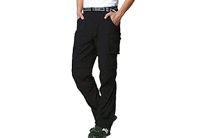 FLYGAGA męskie spodnie outdoorowe spodnie na wędrówki spodnie odpinane odpinane nogawki szorty lato z paskiem lekkie szybkoschnące oddychające funkcjonalne spodnie trekkingowe klasyczny styl bojówek