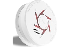 RUAN Rivelatore di fumo con batteria sostituibile da 9V Rivelatore di incendio DIN EN14604, rivelatore di incendio con pulsante di prova e funzione di autotest Rivelatore di incendio, set di 1