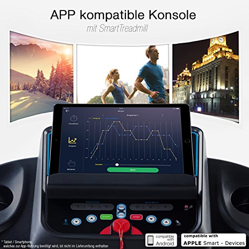 Sportstech F26 Profi Laufband mit Smartphone App Steuerung Pulsgurt im Wert von 39,90 € inklusive – MP3 AUX Bluetooth 4 PS 16 km/h HRC Training – kompakt klappbar verstaubar - 3