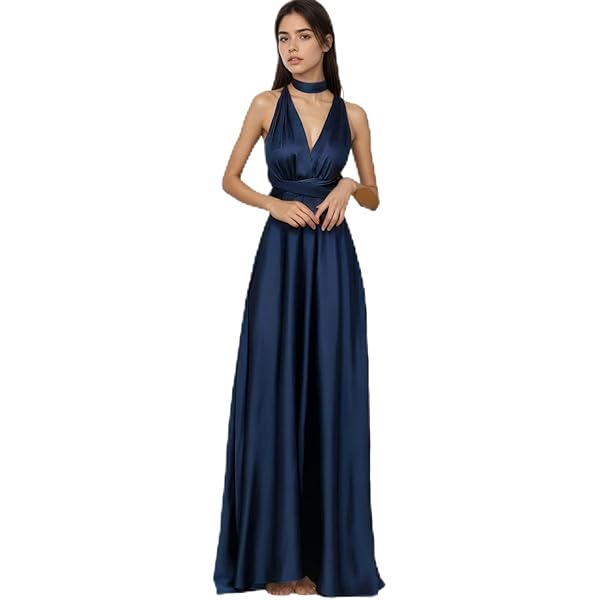 Cintura Donna Ever-Pretty Vestito Da Sera Maniche Corte Con Volantes Scollo A V Stile Impero Linea Ad A Lunghezza Del Piano Da Donna Blu Navy 36EU Abito Spalle Scoperte Cerimonia