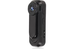 ASHATA Small Body Camera, Full HD Mini Camera, Body Carrying Camera, 1080P 120° Wide Angle, Wireless Portable Pocket Video Camera with Night Vision