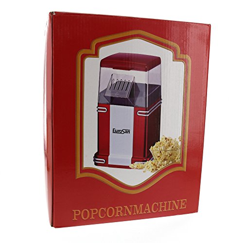 Eurosan PC Popcorn Machine, Classic Design, Hot Air, Gift Box, Red/ White - 6