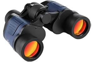 Prismáticos CalmGeek HD Compactos, 60 x 60 Prismáticos Portátiles para Senderismo Alta Clara Luz Débil Visión Nocturna Lente FMC Detector de Campo, Prismáticos