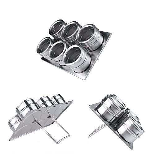 Edelstahl Gewürzgläser, 6 stück gewuerzdosen magnetisch von NWSS – edelstahl / glas - 4