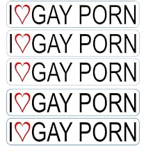 5 x I Love Gay Porn Funny Car Stickers/Decals 5 x 1 Inches Printed ...