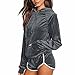 Produktbild Bekleidung Damen 2pcs Bekleidungssets, ZIYOU Frauen Sport Hoodies Sweatshirt Lange Ärmel + Shorts Hosen Sets Anzug Velvet (Grau, L)