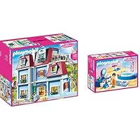 PLAYMOBIL Dollhouse 70205 Mein Großes Puppenhaus, Mit funktionsfähiger Türklingel, Ab 4 Jahren & Dollhouse 70211…