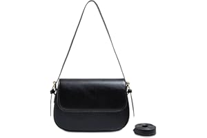 Mabecol Borsa Donna Tracolla Elegante in Pelle Sintetica – Borsa a Spalla Borsetta a Mano Nera Moda con Tracolla Regolabile per Ufficio, Shopping, Serata