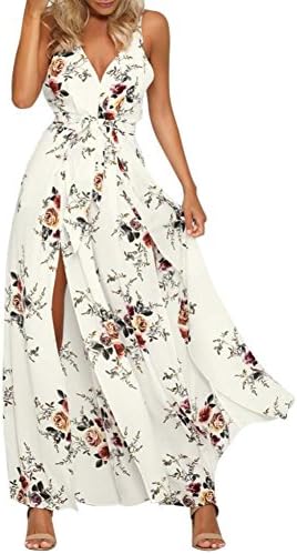 Women's Casual Halter Romper Off Shoulder Floral Backless Jumpsuit Wide Leg Playsuit Rompers by Quistal (XL, White)