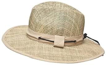 i-Smalls Mens Wide brim straw Hat with cotton band on ...