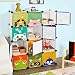 SoBuy FSS52, DIY 12 Cubes with Doors, Children Storage Unit, Interlocking Cube Storage Organiser Cabinet Wardrobe -Animals