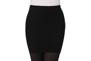 LAEMILIA Jupe Crayon Courte Femme Mini Skirt Moulant Élastique Plissée Taille Haute Pakage Hanche Party Soirée