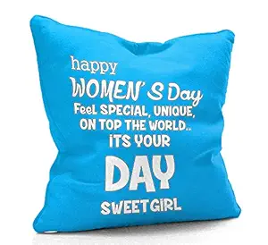 DreamVio Filled Cushion, Pillow for World's Best Mom,Pyari Mumma,Mummy,Gifts for Mom,Grandma on Birthday's & Mother's Day Color : Blue Size : 12 x 12 Inch Design 111