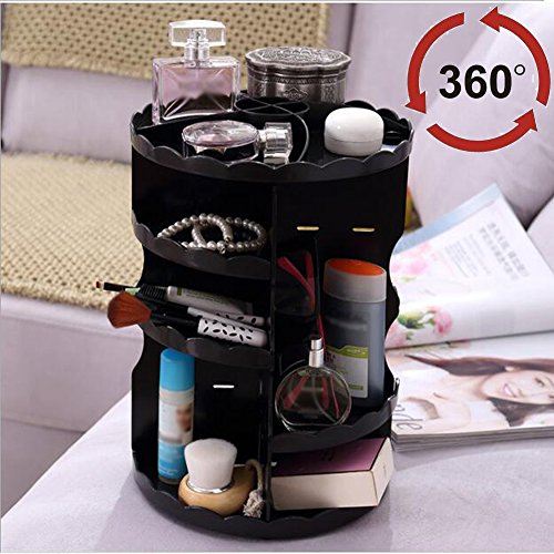 St.Oswalds Rotating Kosmetik Organizer Tower für Make UP Aufbewahrungs (Schwarz) - 2