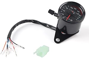 MAJATOU Motorcycle Odometer, Motorcycle Speedometer, 1pc Universal Mechanical Motorcycle Odometer Speedometer Gauge Signal Dual Digital Display Km/h(black)