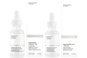 AOSEIENS The Original Ordinary Niacinamida 10% + Zinc 1% Serum para el Rostro Hidratante, Minimiza los Poros, Anti Envejecimiento Arrugas Ilumina Da Brillo a la Piel (2PC)