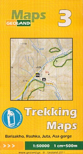 Barisakho, Roshka, Juta, Asa gorge 1:50.000 carte trekking (Géorgie, Caucase) # 3 gratuit
