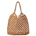 Produktbild KERVINFENDRIYUN YY4 Stroh HangBag Woven Strandtasche Sommer Strand Reise Hohl Fischernetz Paket Für Frauen (Color : Camel)