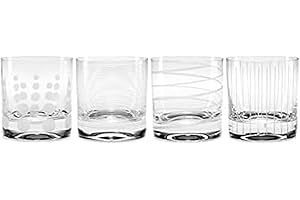 Mikasa Cheers SW910-415 Lot de 4 verres en cristal gravé - 360 ml - Effet argent