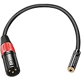 JOMLEY XLR auf klinke 3,5 mm Adapter, Symmetrischer 3,5 mm Buchse auf XLR Stecker Stereo Audio Adapter, XLR auf klinke 3,5 mm