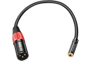 JOMLEY XLR to 3.5mm Adapter, Balanced Stereo Audio Cable - 1/8 Inch Mini Jack Female to XLR Male - 1ft