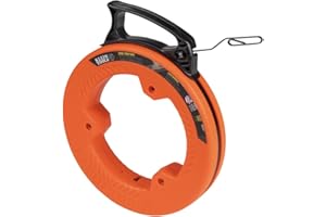 Klein Tools 56331 elektryczna taśma do ryb, 15 m, ściągacz drutu stalowego z podwójną końcówką pętli, zoptymalizowana obudowa i uchwyt, 3,2 mm