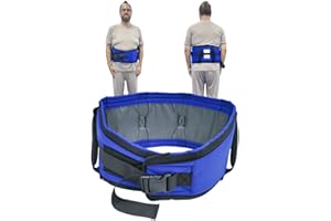 Ehucon Transfergürtel Ganggürtel für Senioren, Transfergürtel mit gepolsterten Griffen, Transfergalgengurt für ältere Menschen beim Bewegen oder Transferieren (Blau, Extra Groß)