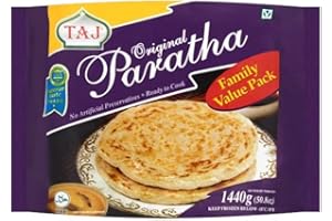 veenas Taj Paratha Family Pack | Frozen 20 Pieces | Frozen South Asian Flatbread | Indian Origin | 1440G