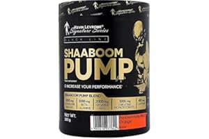 KEVIN LEVRONE Shaaboom Pump Black Line Pre-workout Booster | 385g je Behälter | Geschmack: Orange-Mango | Hardcore Pump Training Pulver | Citrulin Koffein Beta Alanin