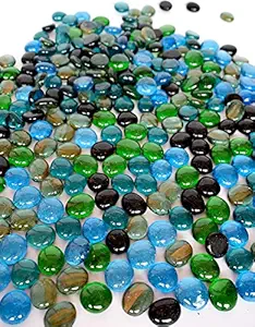 Ercole? Transparent Half Round Aquarium Glass Pebbles for Garden and Living Room Decor (Multicolour, 3 Kg)