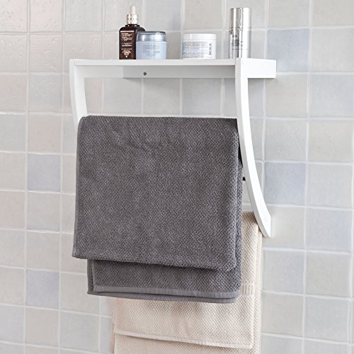 SoBuy® Wandregal,Handtuchregal,Handtuchhalter zur Wandmontage mit 3 Stangen, weiß, FRG47-W - 3