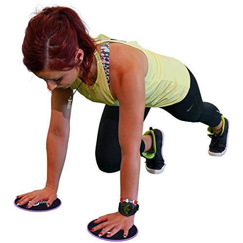 Elite Sportz Core Sliders und Gliding Disc Fitness Training – Sliders Fitness für den Kern – doppelseitig für den Einsatz auf Teppich oder Parkett - 6