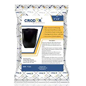 Unique Plastic Industries Plastic Poly Grow Bag (Black, 100-Pieces, GB5X6FLAT100)