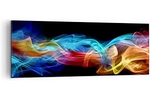 ARTTOR Lienzos decorativos Abstracto aire colorido figura Cuadro Sobre Lienzo Moderno 140x50cm Cuadros Decoracion Salon Dormitorio Cuadros Pared Imágenes Grande XXL Wall Art Prints Decor AB140x50-2171