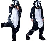 Outdoor top Polar Fleece Unisex Wolf Einteiler Cosplay Kostüm Hoodies/Schlafanzug/Sleep Wear Medium Blau - blau -
