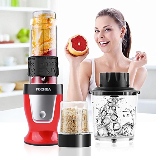 Standmixer 3 in 1 Multifunktion Mini Mixer mit Sport-Flasche, BPA frei für Fleisch, Eis, Obst, Gemüse und Kaffeebohne, Blender,Juicer / Smoothiemaker, Zerkleinerer, Kaffeemühle von Fochea - 8