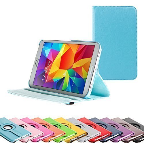 SVS-Trade 360   Tab4 8 0 Standtasche f  r SAMSUNG GALAXY TAB 4 8 0 T330   T331   T335 H  lle Schutz Etui Tasche Cover  Hellblau 