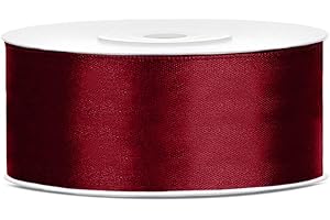 DaLoKu Satinband 6/12/25/38/50/100mm x 25m Geschenkband Schleifenband, Größe: 25mm x 25m, Farbe: Dunkelrot