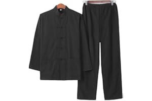 G-LIKE Herren Anzug Chinesischer Stil - Traditionelle Kampfkunst Kung Fu Tai Chi Wushu Klassisch Tangzhuang Langärmelig Hemd Hose Training Uniform Frühling Herbst Freizeit Kleidung
